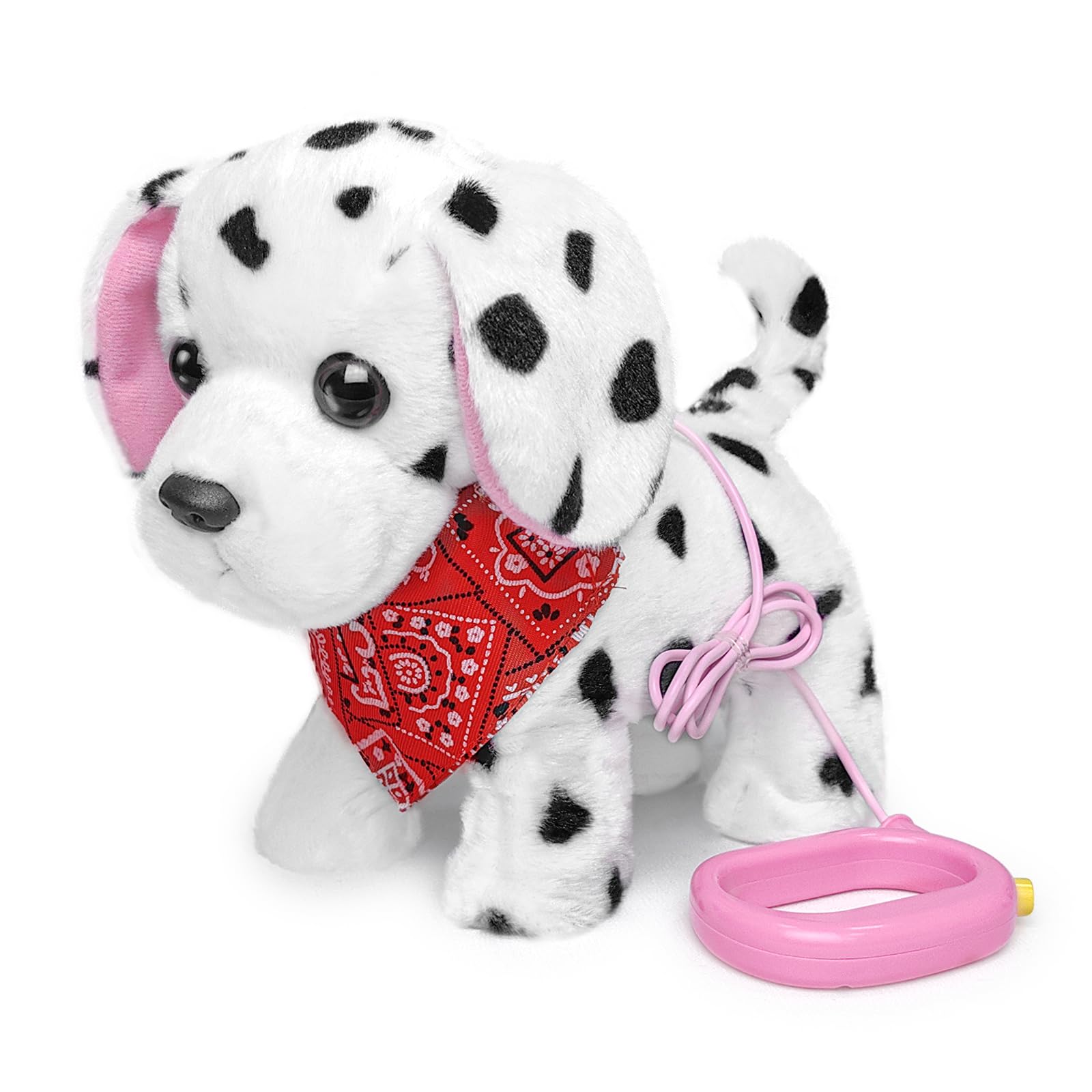 Photo 1 of YH YUHUNG Interactive Dalmatian Walking Dog Toy with Leash Remote Dog Toy for Kids, Plush Puppy That Walks, Barks & Wags, Electrnoic Pets Soft Interactive Stuffed Animal, Battery Powered Puppy, 3+