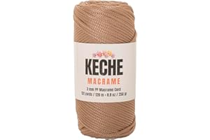 KECHE Macrame Cord | Macrame Supplies 3mm Polyester Macrame Rope Yarn for Table Runner Wall Décor Plant Hanging 131 Yards - Camel