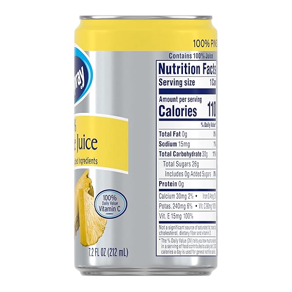 OCEAN SPRAY 100% PINEAPPLE JUICE, 7.2 OZ CANS (PACK OF 24)