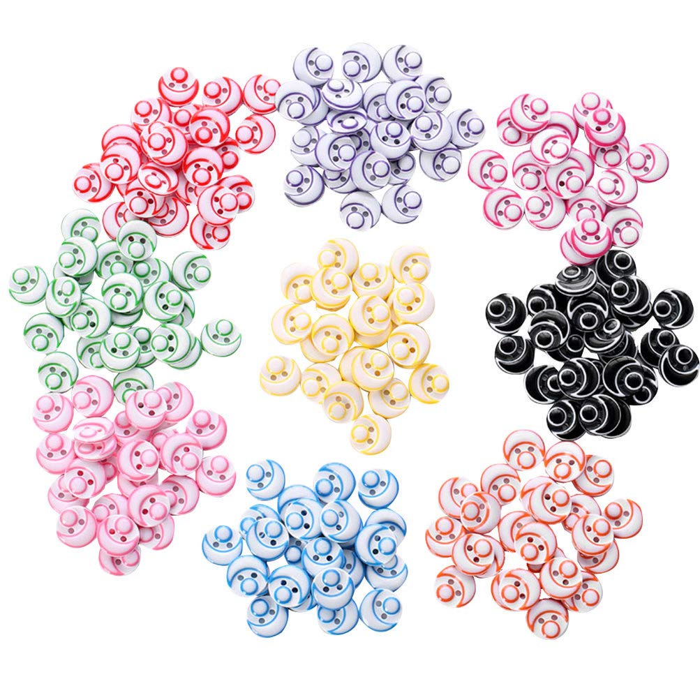 Healifty 120pcs Colored Resin Buttons 2 Holes Two Eyed Shape Cute Buttons Sewing Buttons Clothes Decorative for DIY Craft Scrapbooking Press (Mixed Color)