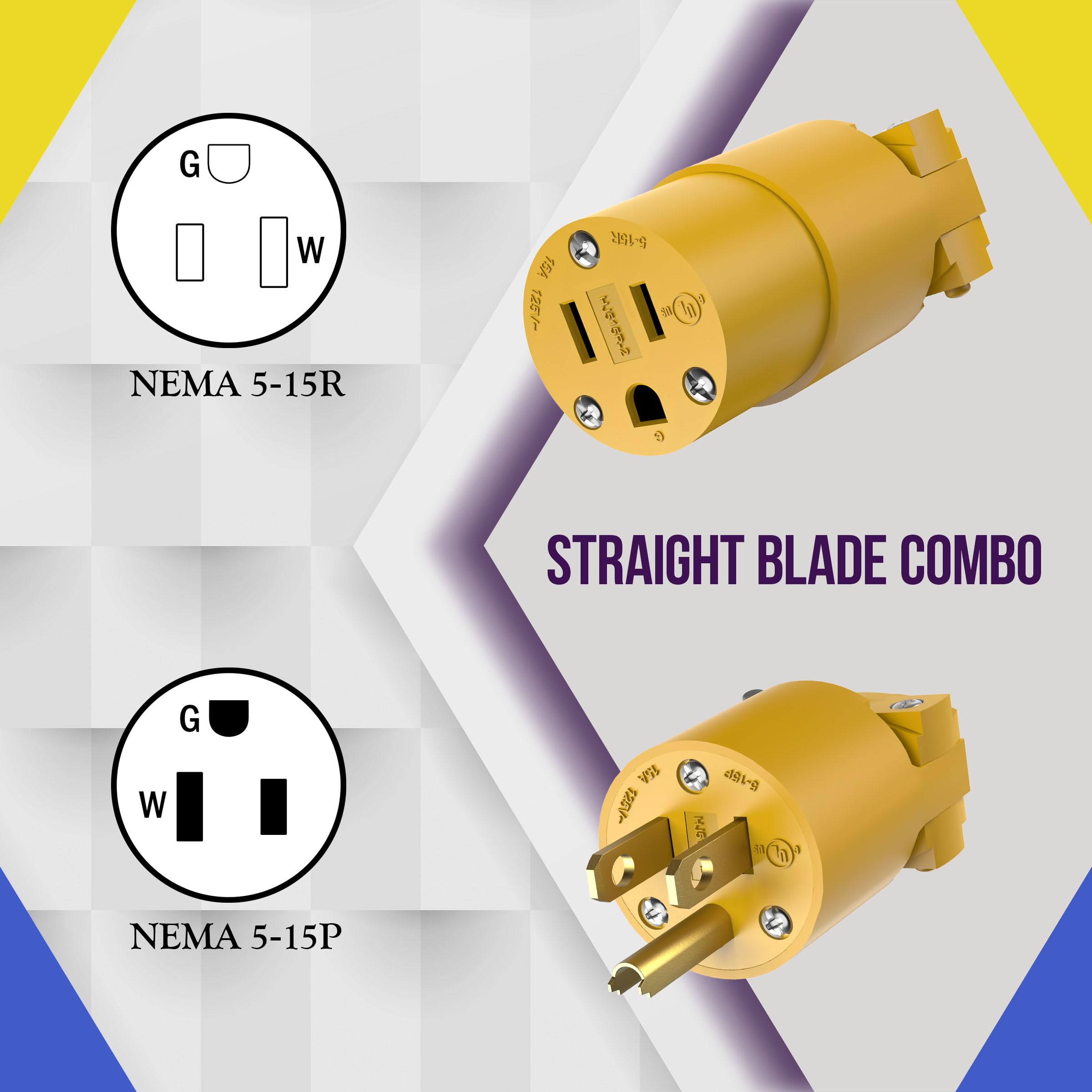 Mua ENERLITES Electrical Replacement Plug & Connector Set, Extension ...