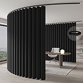 Jilron Room Divider Curtain Ceiling Curtain Track Set for Blackout and Privacy (Black Curtain + Black Track) 106" W x 84" L -1 Piece