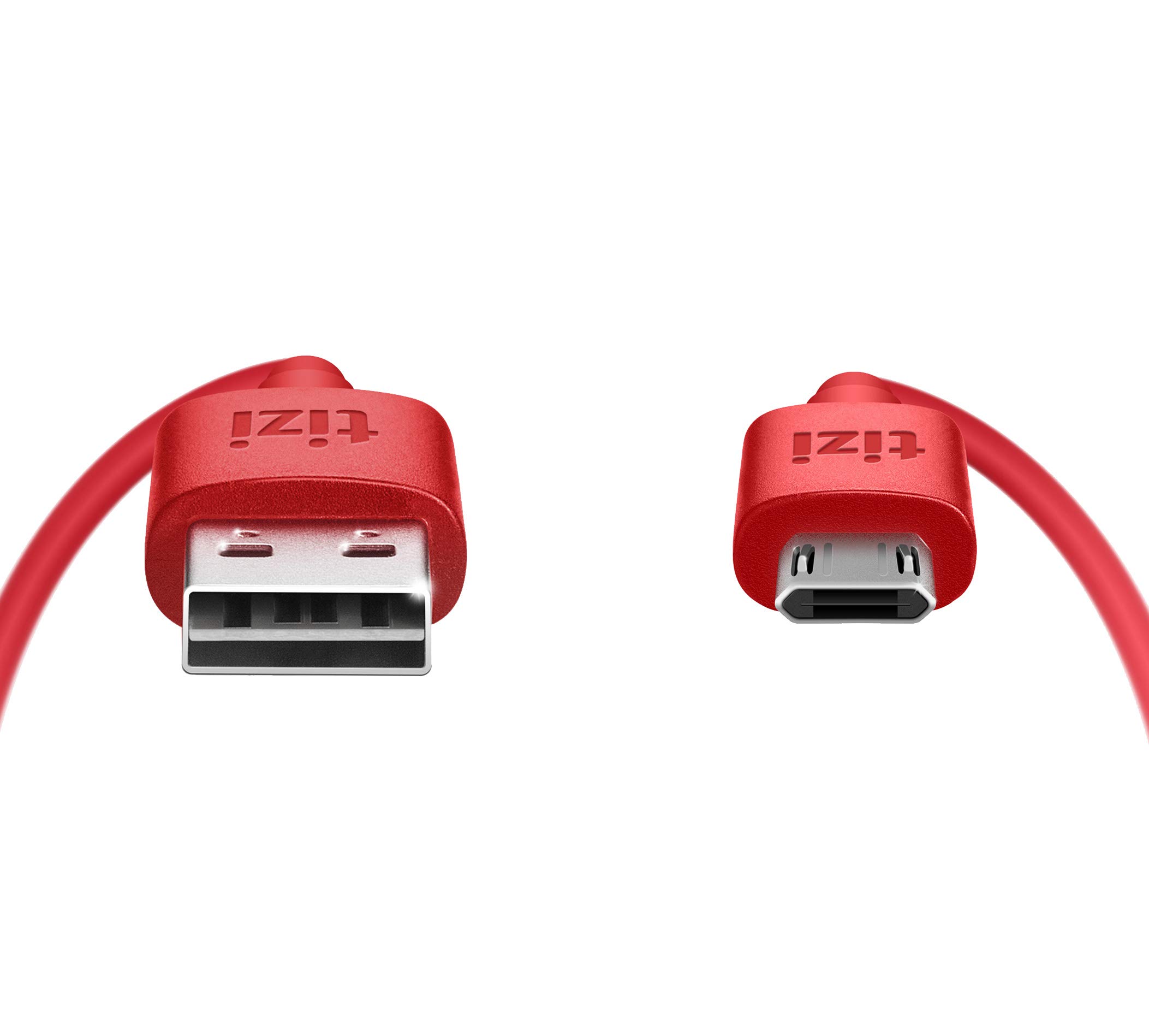 equinux NEW tizi flip - Micro USB (2m, red) Data and charging cable with double-sided reversible connectors. Both connectors are reversible. Cable with a dual-sided Micro USB connector. โ image 1