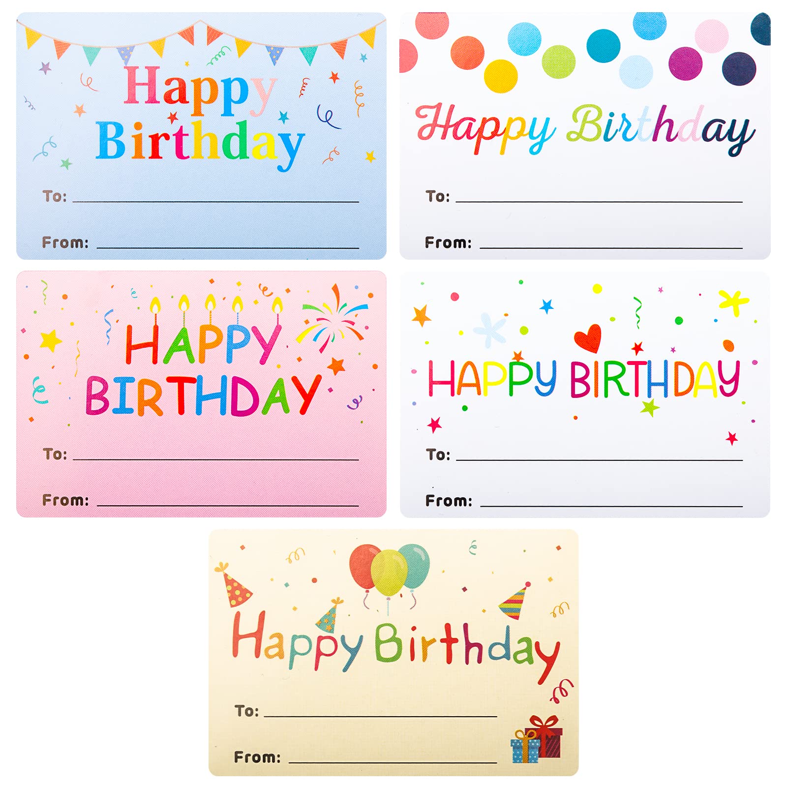 Photo 1 of Anwyll Happy Birthday Name Stickers - 100 Pcs 3x2 Inch Self-Adhesive Birthday Present Stickers for Party, Gift Wrapping, Envelope Seals
