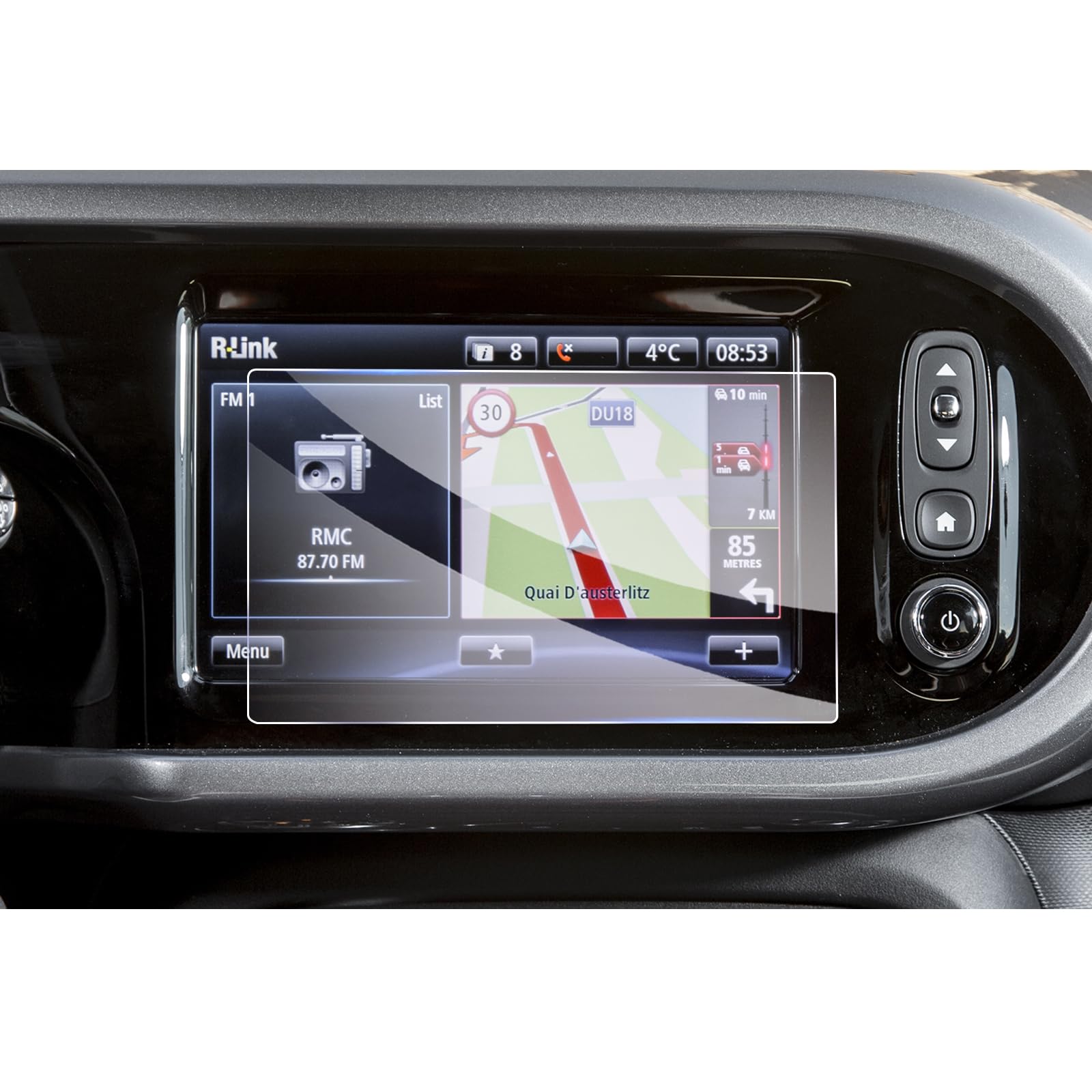 GAFAT Compatible with Renault Twingo 3 III 2019-2023 2024, 7 Inch Navigation Protective Film, Glass Screen Protector for Twingo III 7 Inch Easy Link ToucScreen, Shockproof, 9H Anti-Scratch