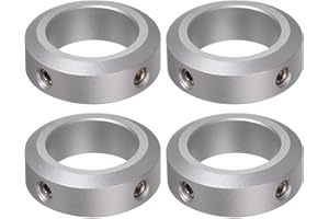 HARFINGTON 4pcs Shaft Collar 25mm Bore Aluminum Alloy Set Screw Shaft Collars, 38mm OD, 12mm Width, for Wheel Barrow Axle, Gearbox Assemblies, CNC Machine Tools, Industry, Anodization