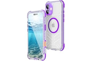 WIFORT for iPhone 16 Waterproof Case, [IP68 Underwater] [Blue Light Filter Lens] [15FT Military Shockproof], Fit for Magsafe 