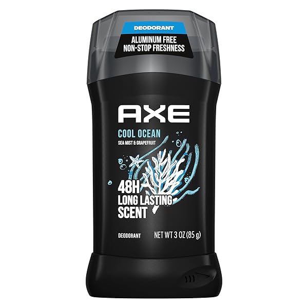 AXE DEODORANT STICK FOR MEN COOL OCEAN FOR LONG LASTING ODOR PROTECTION ALL DAY FRESH SCENT MEN’S DEO, ALUMINUM FREE 3 OZ