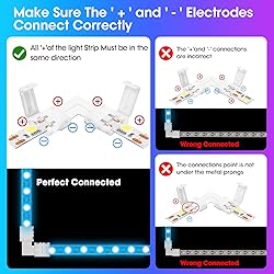 WENHSIN 10-Packs L Shape 2-Pin LED Connectors for