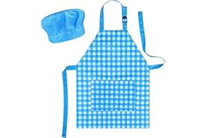 BOUBONI Kids Apron and Chef Hat with 2 Pockets for Cooking Baking Painting
