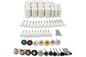 WONYS 151PCS Polishing Buffing Wheel Kit for Dremel, Rotary Tool Accessories with 1/8" Shank, Abrasive Wheel Buffing Polishing Wire Brushes Wool Felt Cotton Mounted