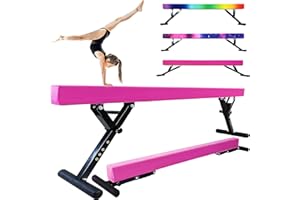 Seliyoo Adjustable Balance Beam for Kids 8FT Gymnastics Beam of All Gymnastic Levels, High and Low Floor Beams Height Adjustable Gymnastic Equipment for Teens Adults Home Gym Use