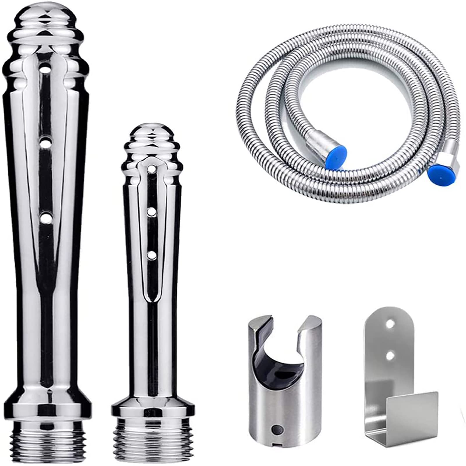 Metal Shower Heads-Deep Shower Enema/Bag Cleaning System with 2 nozzles with 59" Shower hoseWith Water Tank Hook