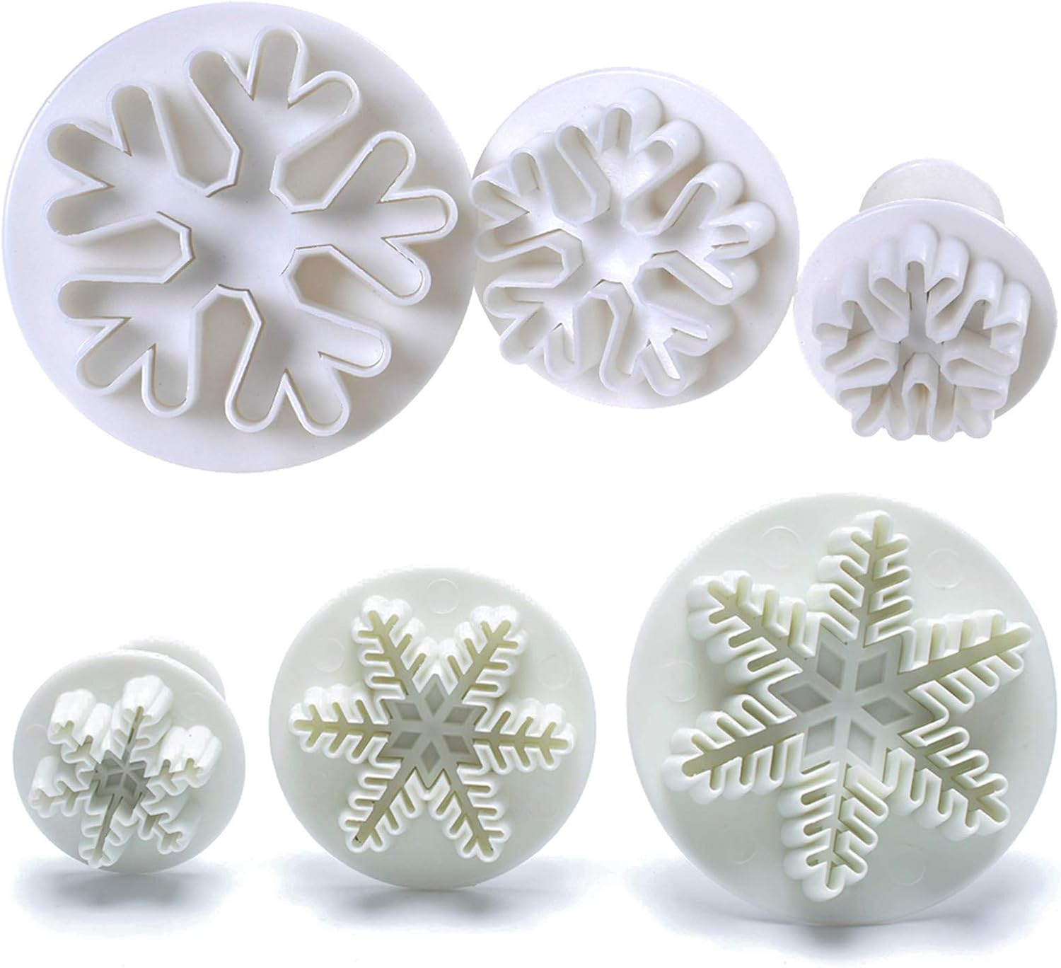 FVVMEED 6 Pieces Snowflake Biscuit Cutters Cookie Stamps