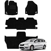 WENNEBIRD Superior Carpet Front Row Floor Mats for 2017-2026 Chrysler Pacifica 7 Seats (Only Fit Touring & Touring L), 0.6-Inch Ultra-Thick, Noise-Reducing, All-Weather Waterproof Anti-Slip – 2-Pc Set