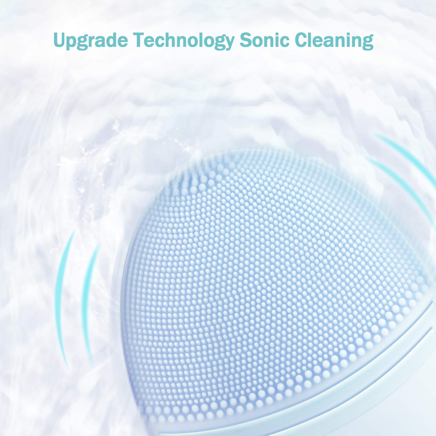 EZBASICS Facial Cleansing Brush, Waterproof Sonic Vibrating Face Brush for Deep Cleansing, Gentle Exfoliating and Massaging, Inductive charging (Blue): Beauty