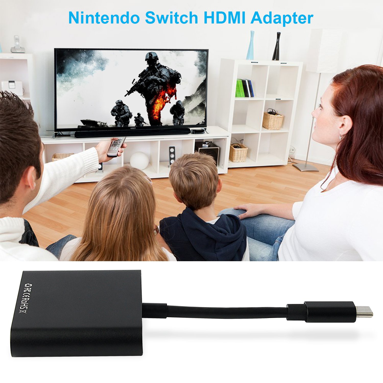 HDMI Adapter for Nintendo Switch, USB-C Charging Cable Switch Hdmi Adapter Support Samsung S8/S8+/MacBook Pro and Type C Hub Adapter for Nintendo Switch