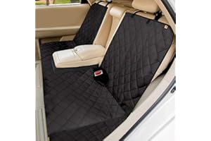 Bark Lover Dog Car Seat Cover for Back Seat, Waterproof Bench Backseat Protector, Nonslip Rear Seat Cover for Kids & Pets, Compatible with Middle Armrests and Fits for Cars, Trucks & SUVs