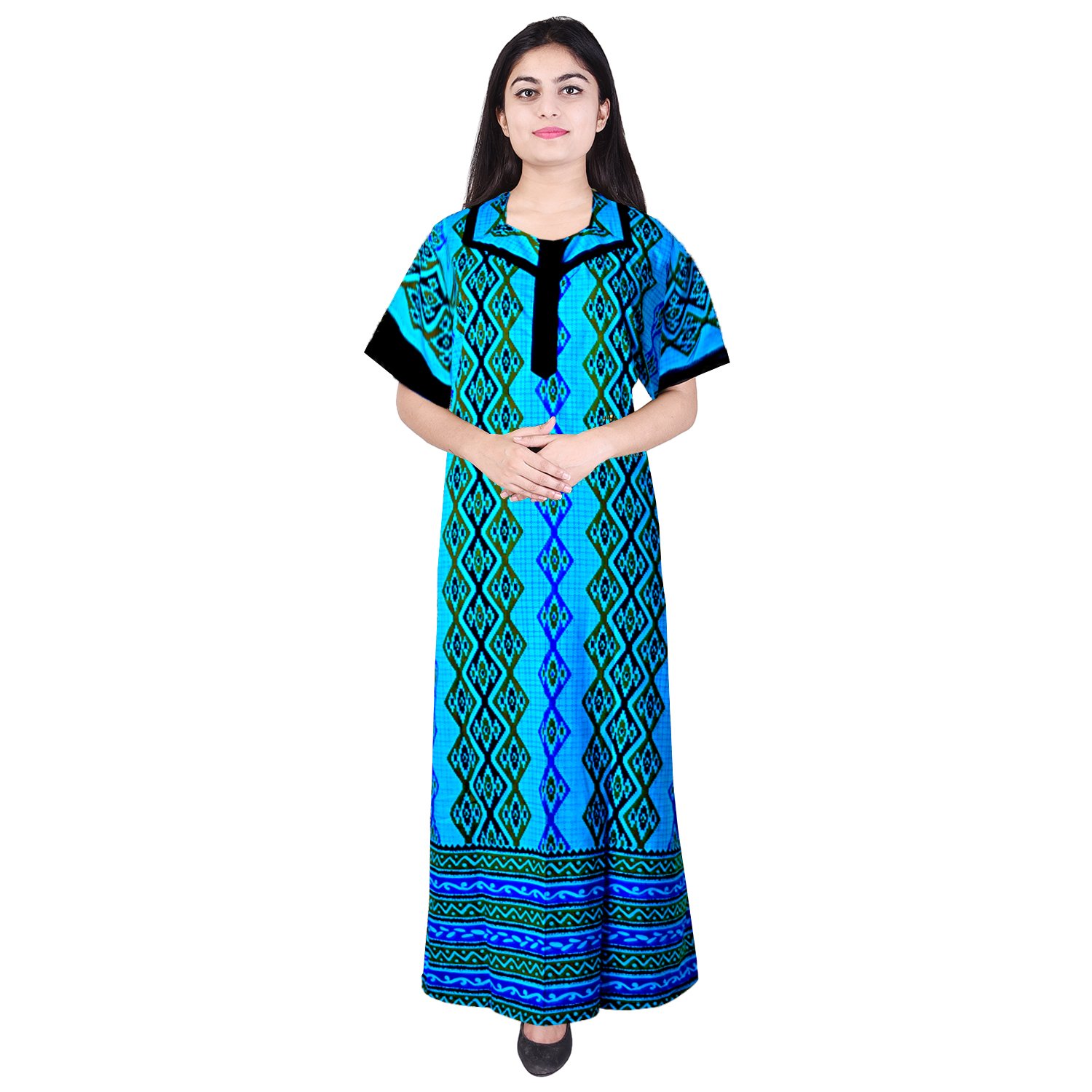 jwf 100% cotton women's maxi gown (free size)