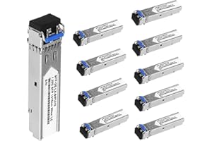 10Pcs SFP Network Transceiver Module, 1.25 Gigabit Single Mode LC Duplex 1000BASE-LX Dual Fiber SFP 20km 1310nm