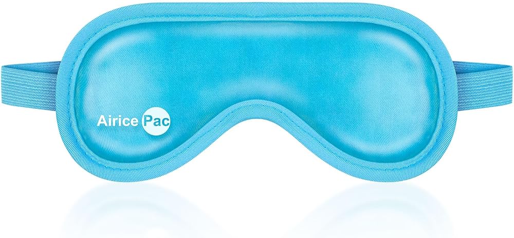 AiricePac Cold Eye Mask Cooling Eye Mask for Dry Eyes, Gel Eye Mask Eye Ice Pack Reusable Cold Eye Compress for Dark Circles,