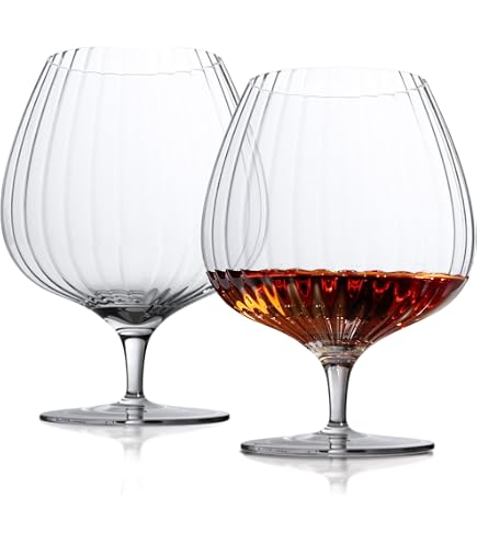 Barski Crystal Sherry/Brandy Snifter Glasses - Set Of 6, Handcrafted 9 Oz, Made In Europe