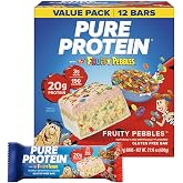 Pure Protein Fruity PEBBLES&trade; Protein Bars, 20g Protein, Gluten Free, 12 Ct | 3g Sugar, 190 Calories, Low Sugar* High Protein Snack