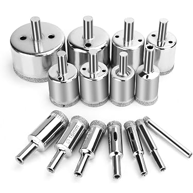 thumbnail interactive-video image 1 of 3-Piece 20mm Diamond Hole Saw Set – Drill Bit For Glass, Ceramic, Marble, Tile 1 of 4