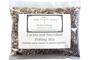 Patio Perfect WC - Cactus and Succulent Potting Mix - 1L, 2L, 4L | with Vegan Worm Castings and Two Types of Rock Dust