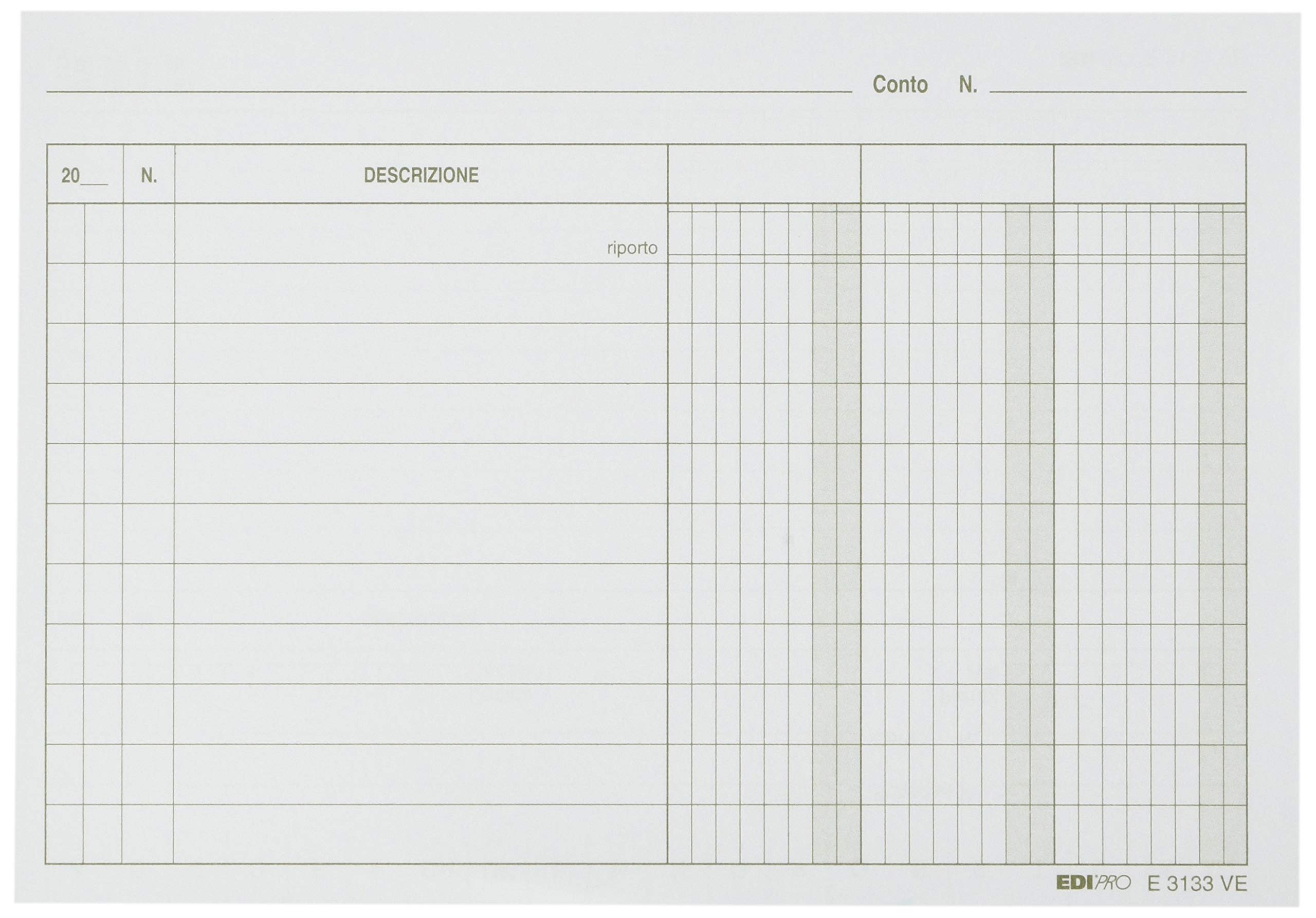 EDIPRO - E3133VE - 100 Cards with 3 Columns Green f.to 17x12