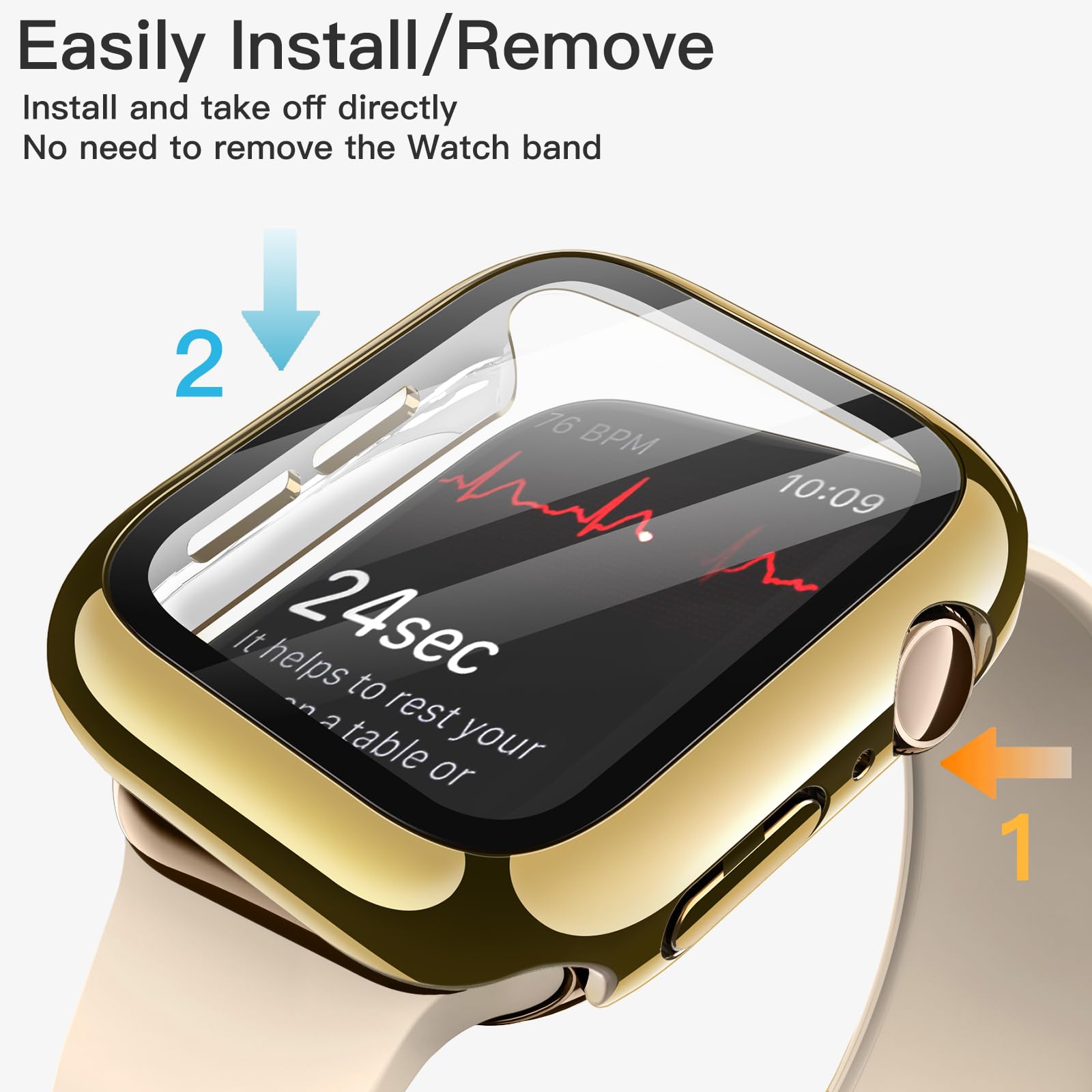 Plated Case with Screen Protector for Apple Watch Series 11 / 10 42mm, 2 Pack