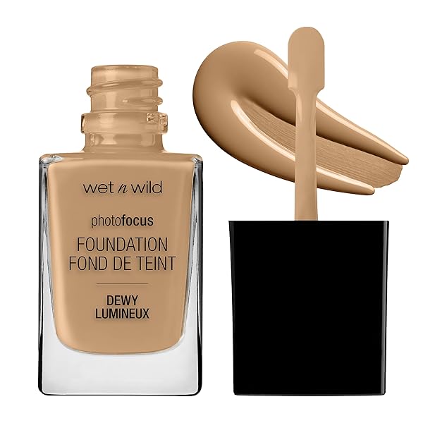 WET N WILD PHOTO FOCUS DEWY LIQUID FOUNDATION MAKEUP, AMBER BEIGE