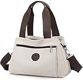 DOURR Hobo Handbags Canvas Crossbody Bags for Women, Multi Compartment Tote Purse Medium Satchel