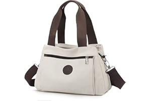 DOURR Hobo Handbags Canvas Crossbody Bags for Women, Multi Compartment Tote Purse Medium Satchel