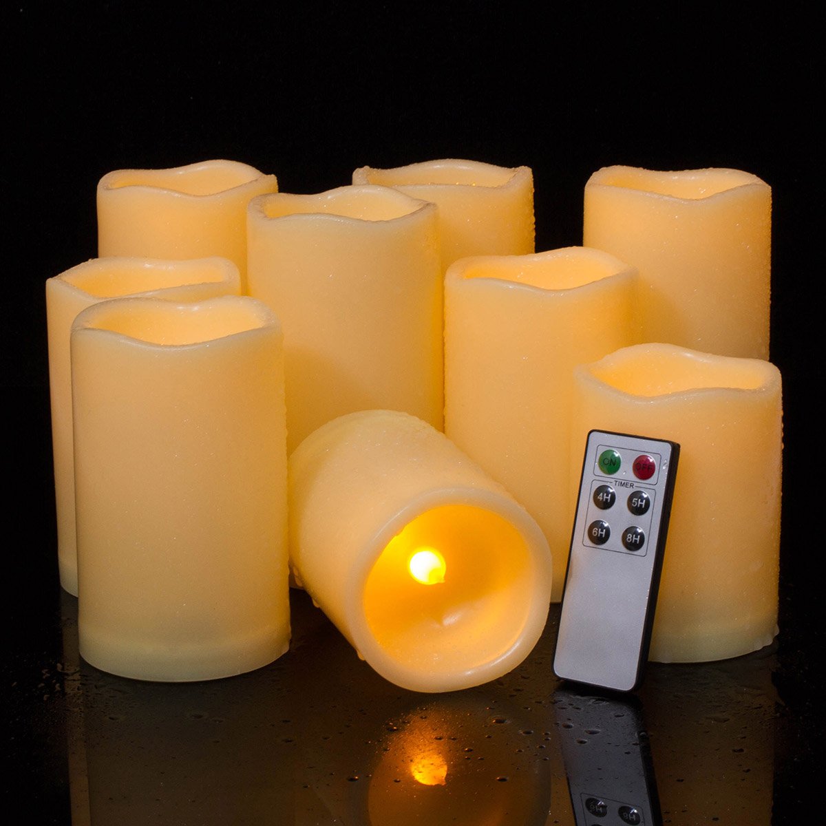 Flameless Candles, Outdoor Indoor Weatherproof Battery Candles Set of 9(D3 x H eBay