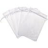 KUPOO Lot of 50 4" x 6"Drawstring Organza Pouch Strong Wedding Favor Gift Candy Bag (white)