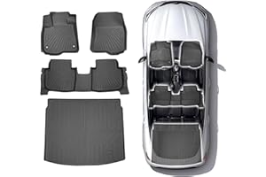 All Weather Floor Mats & Cargo Liner for 2023-2025 2026 Honda CR-V CRV (Upper Deck) Non-Slip, Custom Fit 1st & 2nd Row with T