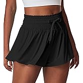 IUGA Athletic Shorts for Women High Waisted Butterfly Shorts Flowy Running Workout Tennis Skorts with Pockets Preppy Clothes