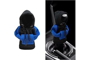 Suvnie Car Gear Shift Cover, Fashionable Hoodie Car Shift Knobs, Novelty Mini Auto Gearshift Decor Sweater Shirt, Universal Car Accessories for Winter Warm Knob Cover (Blue & Black)