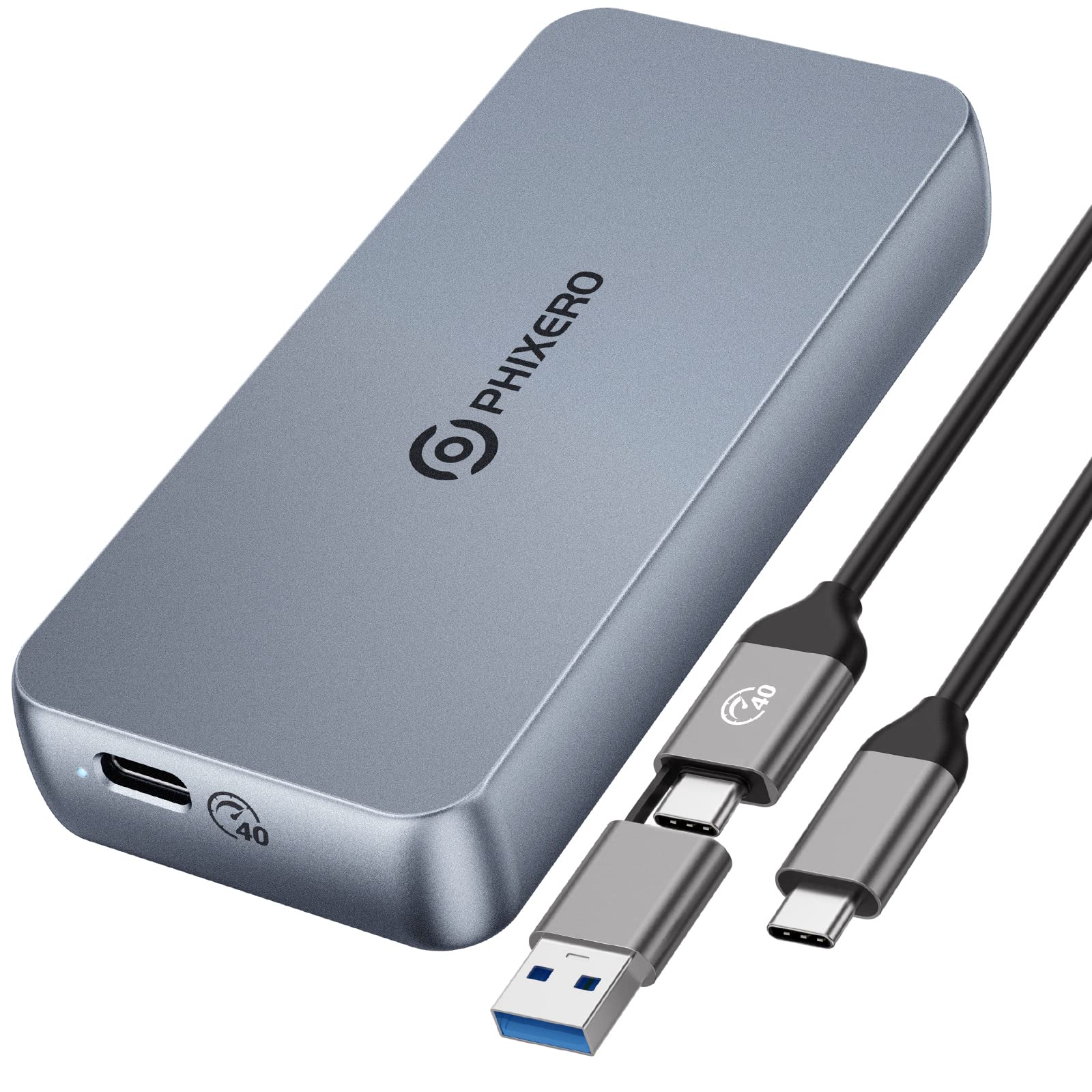 Cavo PHIXERO Thunderbolt 4 2-in-1 (USB-A/USB-C A C) 0,5m – 40 Gbps, 8K@60Hz, Ricarica 100W - 2