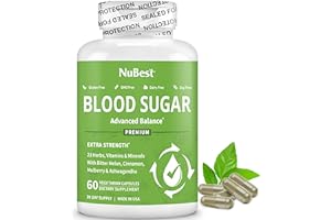NUBEST Blood Sugar - Advanced Formula with Bitter Melon, Ashwagandha, Cinnamon, Chromium, Magnesium, Vitamins, Alpha Lipoic Acid, Cayenne Pepper & More | 60 Capsules | 1 Month Supply