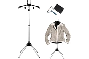 Upgraded Adjustable Garment Steamer Hanger Stand with Lint Shaver & Storage Bag – Foldable, Handheld Clothes Steamer Rack for