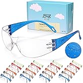 PTCOL Kids Safety Glasses 24 Pack, Scratch, Impact Resistant Safety Goggles with Clear Lens Assorted Twinkle Color Frame, Eye