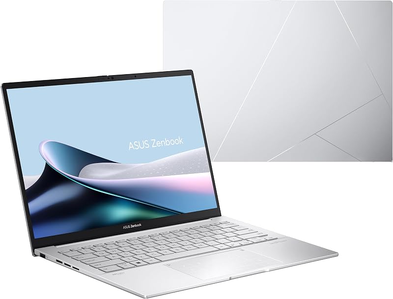 Zenbook 14 OLED UX3405CA-QD1481W - Portátil WUXGA de 14" (Intel Core Ultra 7 255H, 16GB RAM, 512GB SSD, ARC 140T, Windows 11 Home) Silver Fog - Teclado QWERTY em espanhol