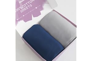 BILOBAN Bassinet Sheets Fit for Pamo Babe Baby Bassinet Bedside Sleeper, AMKE Baby Bassinet and Maydolly Baby Bedside,100% Cotton, 2 Pack, Ultra Soft Bassinet Sheet, Gray and Navy Blue