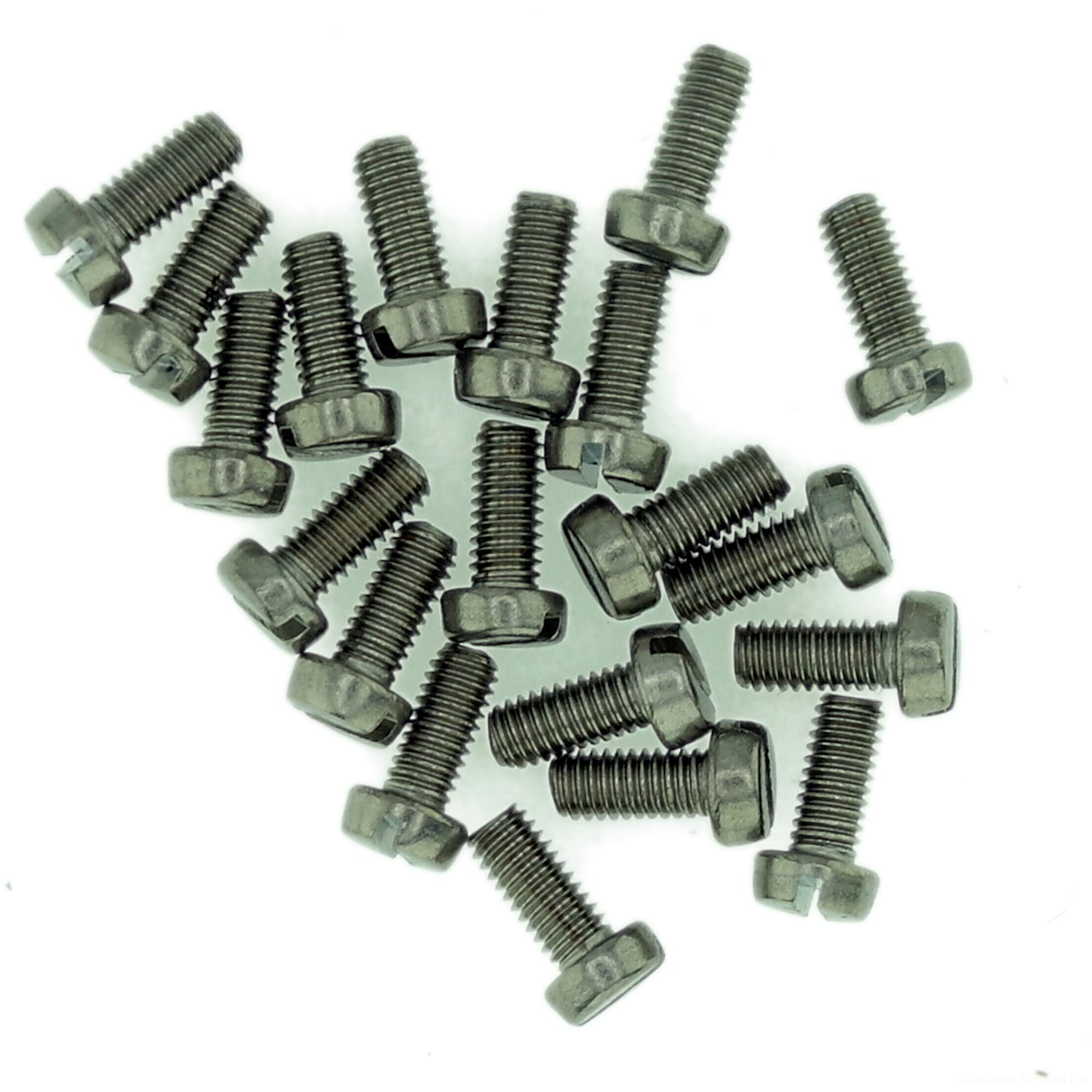 M1 (1mm x 8mm) Slot Cheese Machine Screw (Bolt) - Stainless Steel (A2) (Pack of 20)