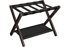 SONGMICS Luggage Rack, Bamboo Luggage Rack for Guest Room, Folding Suitcase Stand, for Hotel, Bedroom, Heavy-Duty, Holds up t
