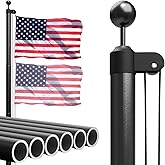 TOCRETOARE Heavy Duty Flag Pole, 25FT 12 Gauge Extra Thick Aluminum Flagpole Kit, 100MPH Wind Tested, Includes 3x5 American Flag, for Outside House In Ground