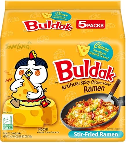 Samyang Spicy Chicken Carbonara Flavor Ramen Noodles 4.58 Oz 5 Pack Korean Style