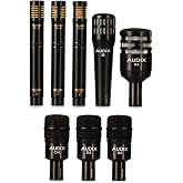AUDIX DP7 Plus 8-piece Drum Mic Kit for Kick, Snare, Toms, Overheads, and Hi-hat with Case - Black